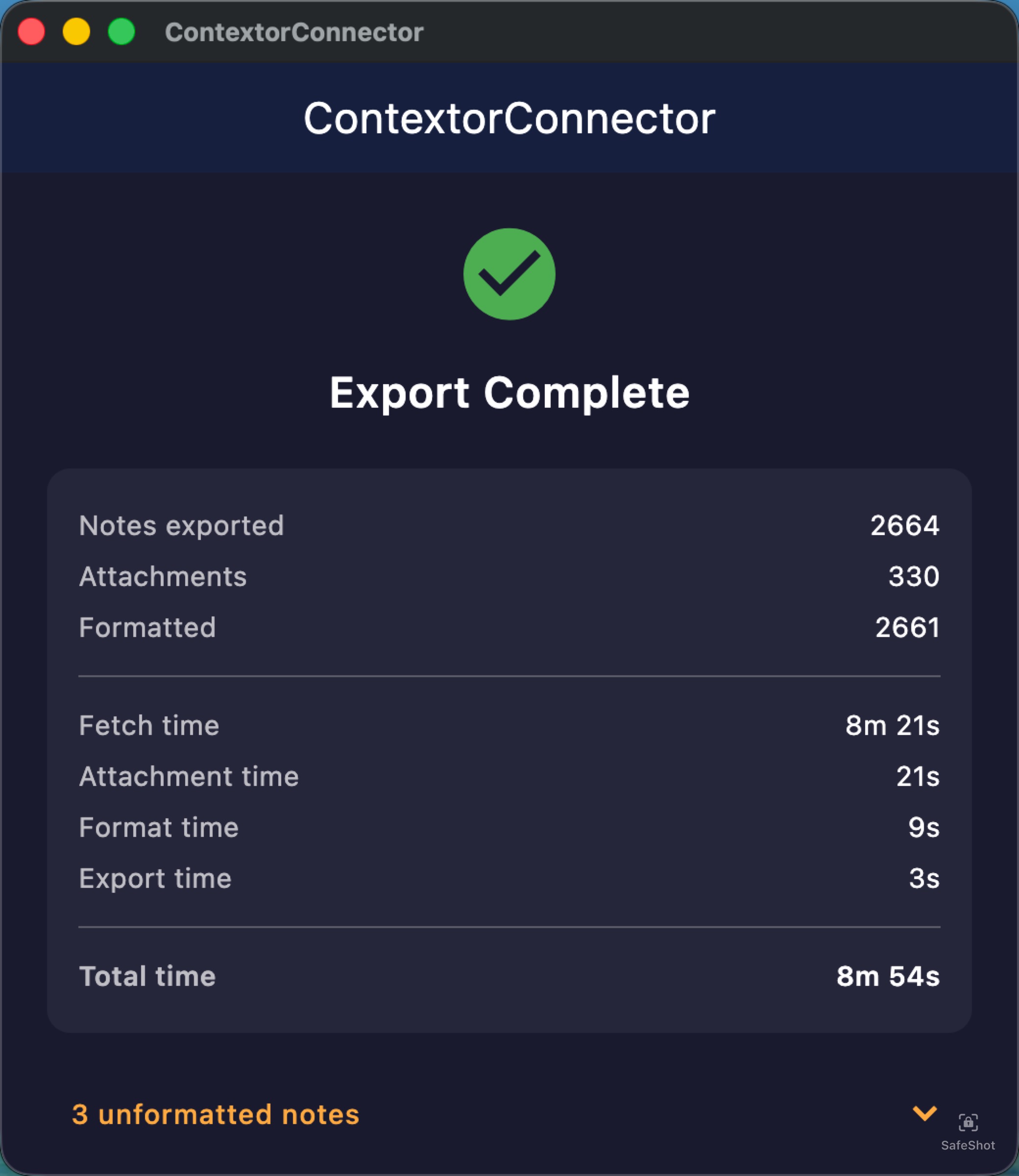 Export Complete